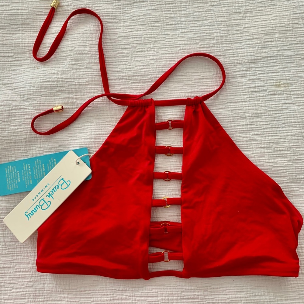 Red Beach Bunny Bathing Suit Top